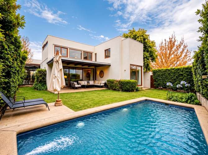 VENTA CASA MEDITERRÁNEA EN CONDOMINIO CON QUINCHO DE ENSUEÑO | Piedra Roja – 4D (2 Suites), Ablandador de Agua, Climatizada y 100% Renovada | UF 14.200