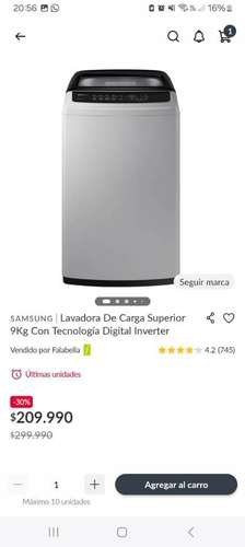 Lavadora Samsung carga superior