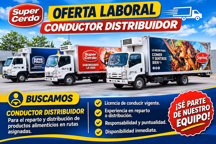 Disponible Conductor Distribuidor.
