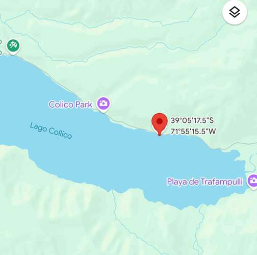 SE VENDE ESTUPENDA PARCELA CON PLAYA EN EL LAGO COLICO
