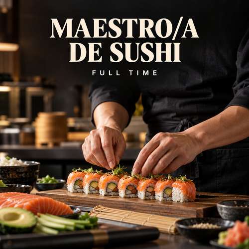 ¡BUSCAMOS MAESTRO/A DE SUSHI FULL TIME!