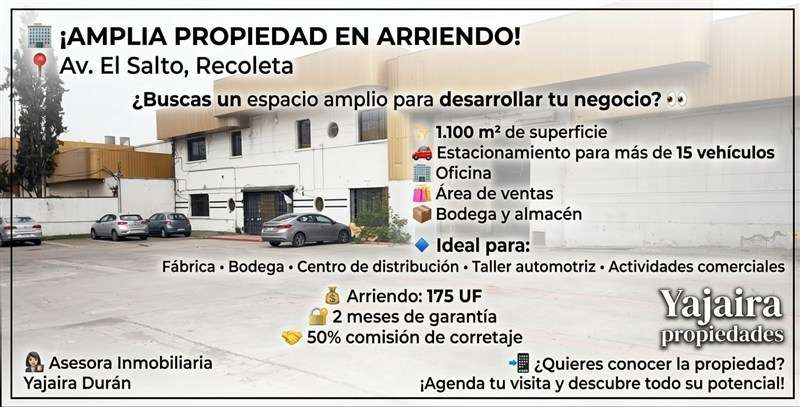 Bodega en arriendo en Recoleta el salto