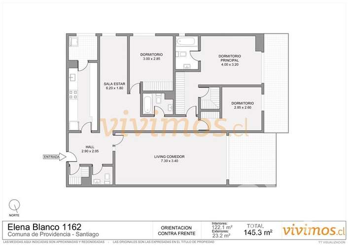Depto en venta Providencia. 3 Dormitorios. 2 Estacionamiento - Imagen 4