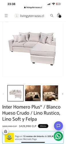 Sillón blanco hueso nuevo