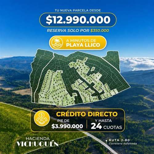 Parcelas a minutos del Lago Vichuquén y Playa Llico