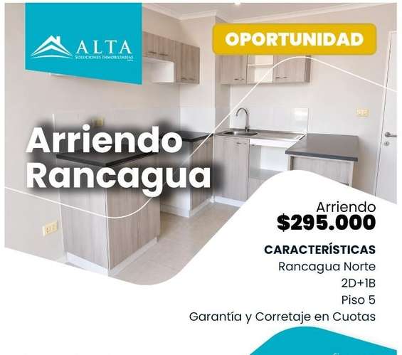 Arriendo dp 2 dorm 1 baño sin E / Rancagua Norte Kennedy