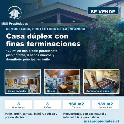 Casa Duplex 3 Dorm Suite Remodelada Metro Protectora