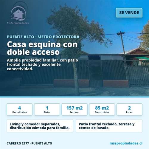 Casa esquina 4D1B Metro protectora dela infancia 2 Estac.