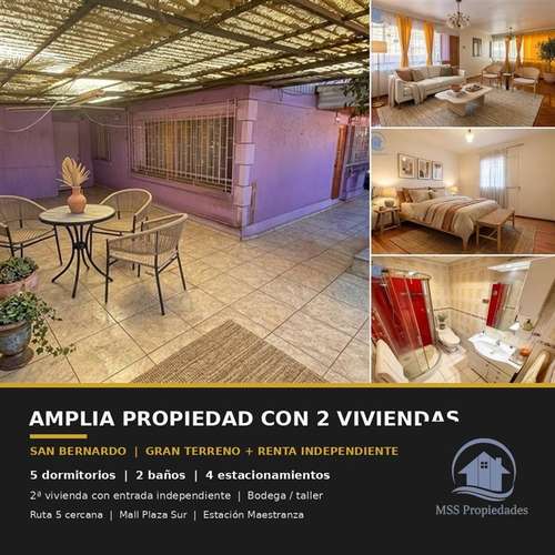 Amplia casa 5D/2B 4 est. con dpto independiente San Bernardo - Imagen 23