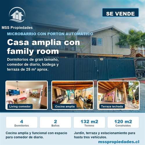 Casa 4 Dorm Condominio Family Room Terraza San Bernardo