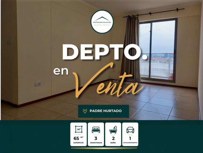 Se Vende dpto 3d,2b+Estacionamiento, El Manzano Sur, Padre Hurtado