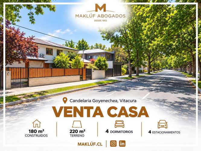 Casa 4 dormitorios en venta, Candelaria Goyenechea, Vitacura