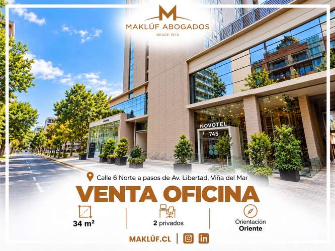 Oficina 34 m2 en venta, 6 Norte a pasos de Av. Libertad, Viña del Mar