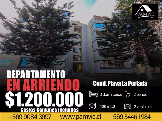 Departamento En Arriendo En Condominio Playa La Portada