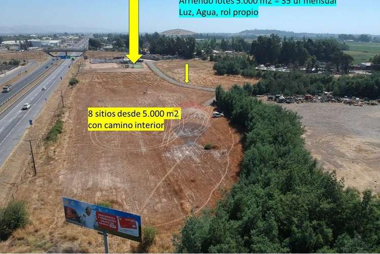 Arriendo lotes de 5.000 m2-3 uf x m2 cruce unihue.