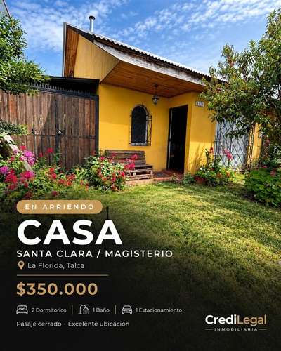 Hermosa casa en arriendo talca de 2 dormitorios 1 baño