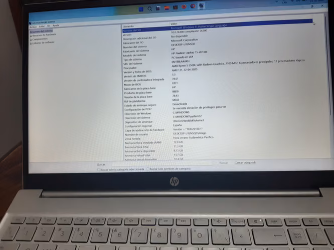 HP Pavilion, 12GB RAM, 512GB SSD, CPU Ryzen 5500U, muy buen estado - Imagen 4
