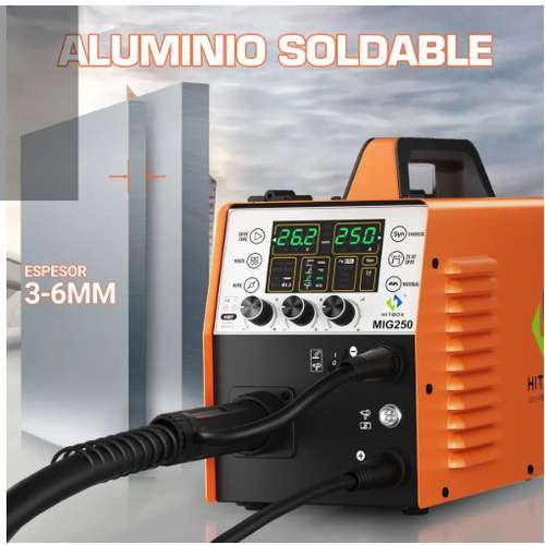 Soldadora Inverter 6 En 1 Mig Aluminio 250a Singas 5kg Syn