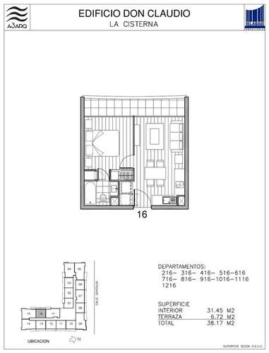 Depto 1 Dorm 1 Baño Edificio Don Claudio La Cisterna - Imagen 9