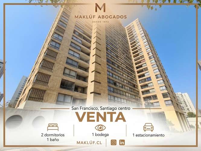 Departamento de 2 dormitorios en San Francisco, Santiago Centro