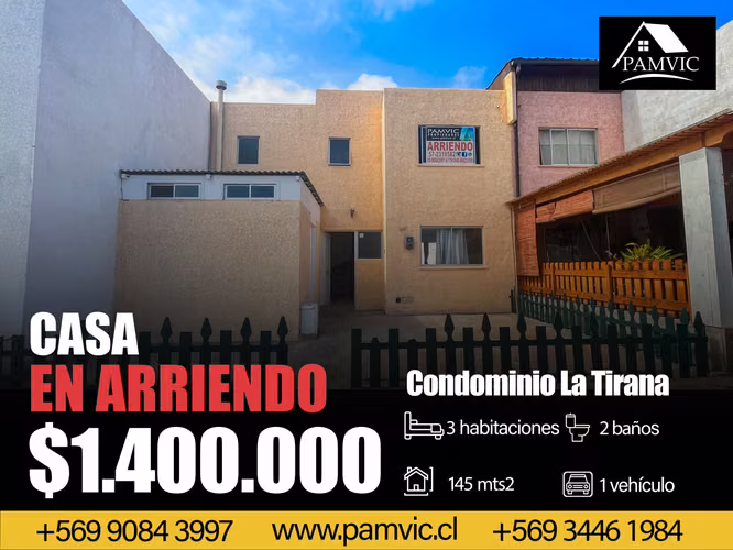 Casa En Arriendo En Condominio La Tirana