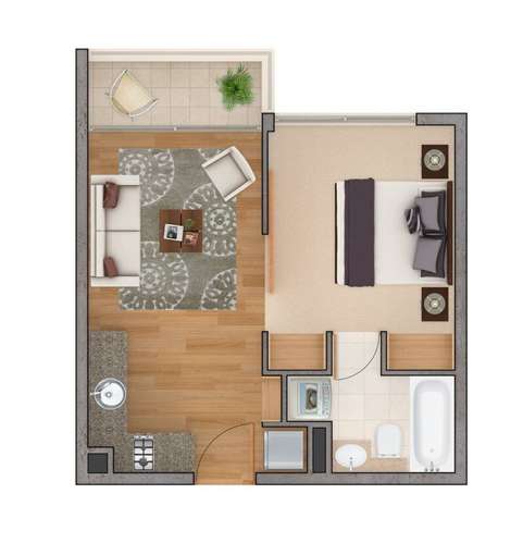 Departamento 1 dormitorio, Plaza Vespucio