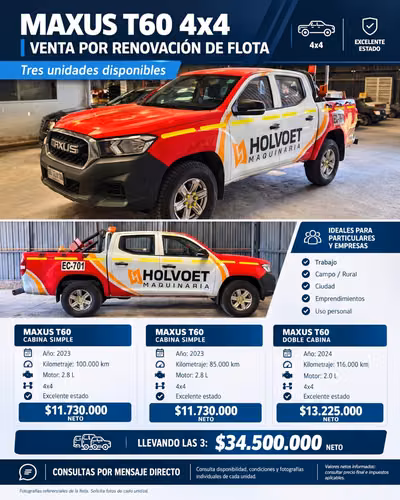 Venta de 3 Camionetas 4x4 en excelente estado