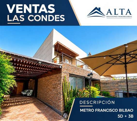 Casa en venta de 5 dorm. 3 dormitorios en Las Condes