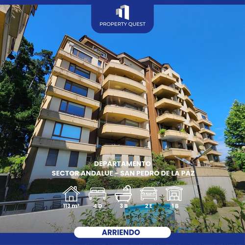 ARRIENDO DEPTO 4D+3B TERREZAS DEL LAGO - ANDALUÉ