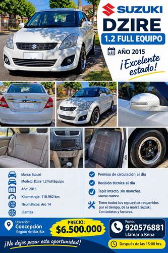 Suzuki Dzire 1.2 Full equipo
