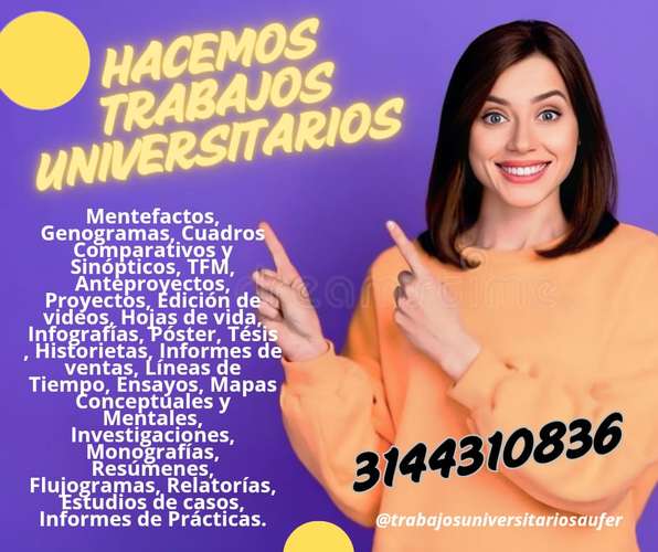 Se hacen trabajos universitarios en Bogotá, Cali, Medellín, Barranquilla, Bucaramanga y en toda Colombia