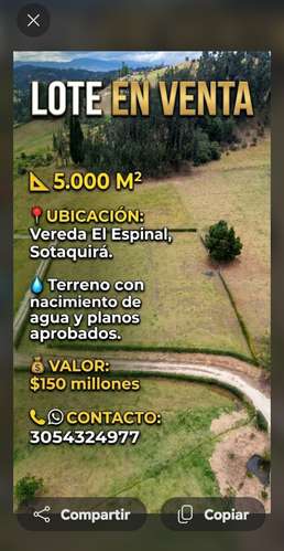 Sale lot 150 million Sotaquirá,  mt2