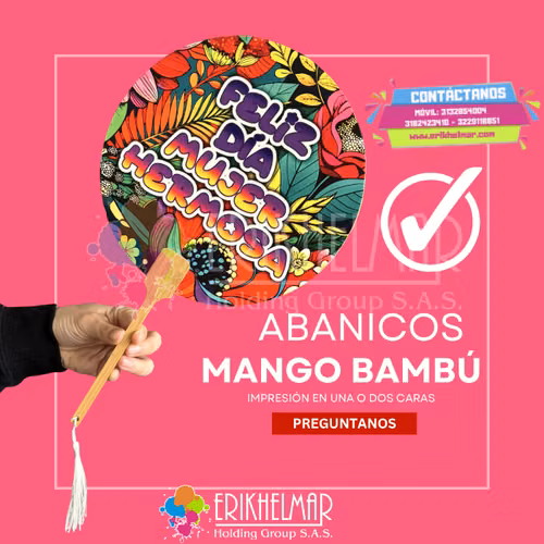 abanicos mango bambu