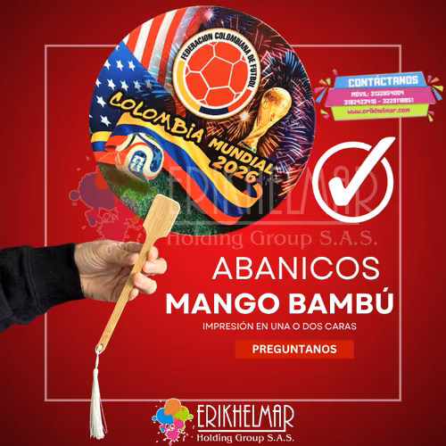 abanicos mango bambu