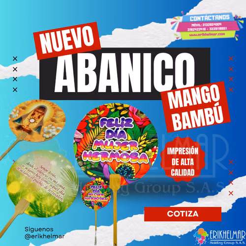 abanicos mango bambu