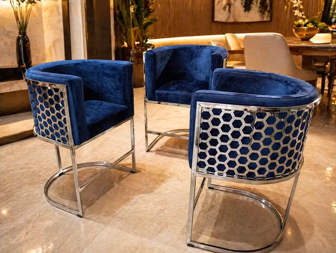 Silla Poltrona estructura dorada