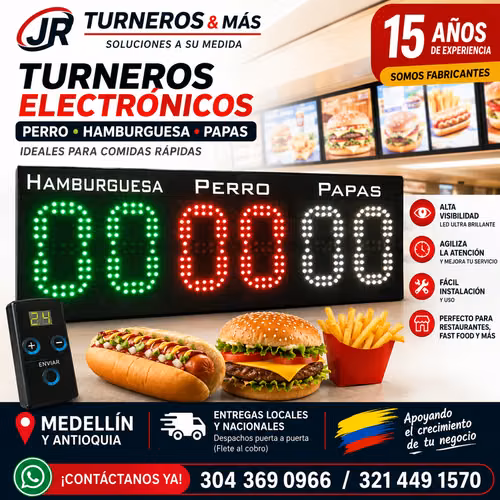EN MEDELLIN TURNEROS PUNTOS COMIDA RÁPIDA