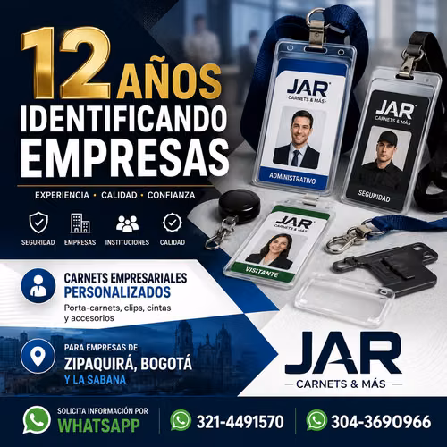 EN BOGOTÁ ZIPAQUIRÁ Y SABANA CARNET EMPRESARIAL Y SUS ACCESORIOS - Imagen 1
