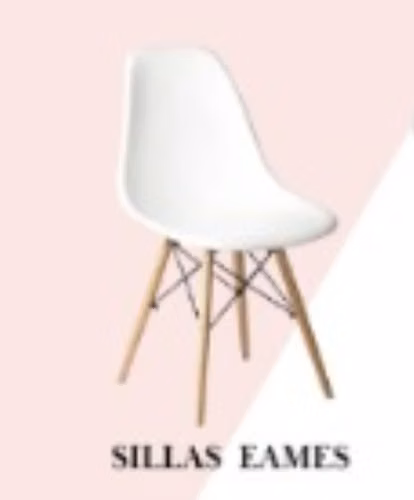 RENTA DE SILLAS EAMES PATAS DE MADERA PARA STAND O EVENTOS