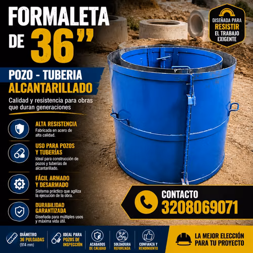 FORMALETA PARA ALCANTARILLADO O TUBERIA 36" - Imagen 2