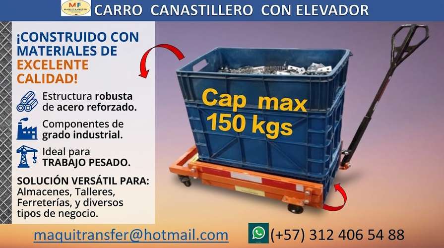 CARRO CANASTILLERO CON ELEVADOR