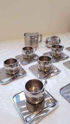 Elegancia Tramontina: Juego De Té Completo 12 Puestos, Azucarera Y Lechera