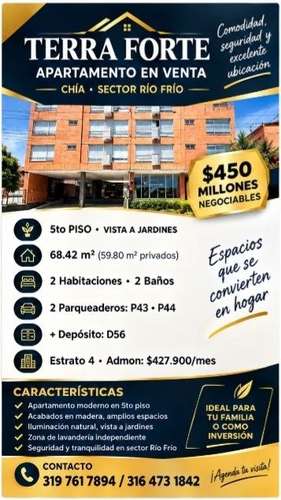 APARTAMENTO EN VENTA — CONJUNTO TERRA FORTE, CHÍA