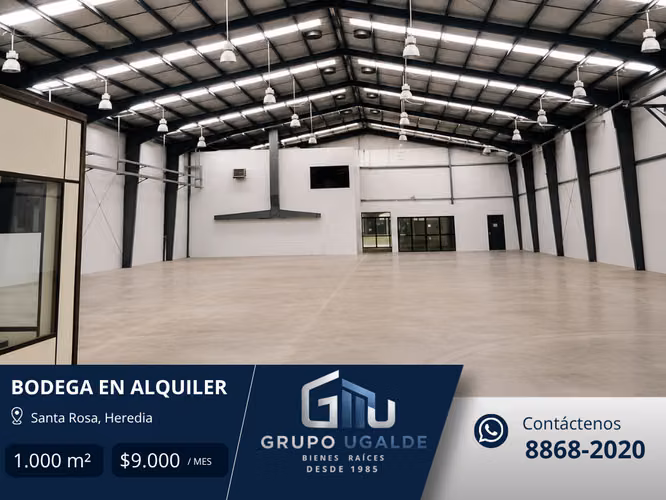 Bodega alquiler Heredia Santa Rosa 1000m2 - Imagen 1