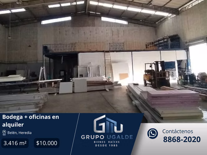 Bodega con oficinas y amplio parqueo en Belén de Heredia - Imagen 1