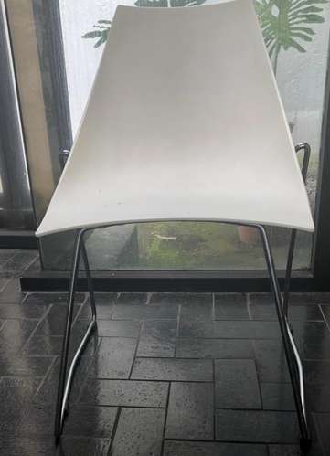 Juego comedor  diseño contemporáneo - vidrio temperado sandblasteado - patas acero inoxidable - Imagen 3