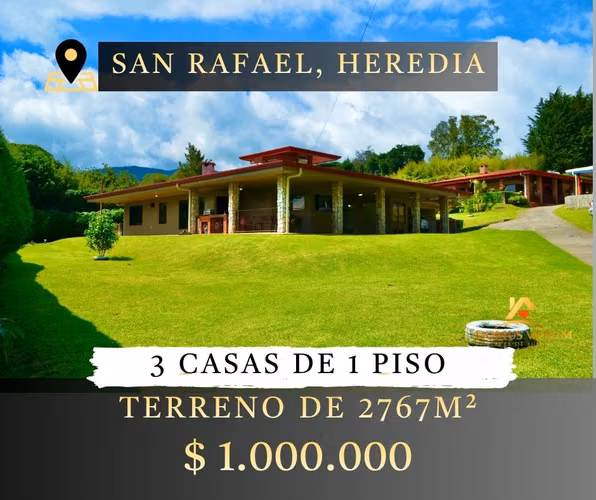 Propiedad con 3 casas en venta en San Rafael Heredia