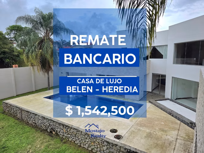 Venta de Casa de lujo,  Residencial Manantiales, Belen, Remate Bancario