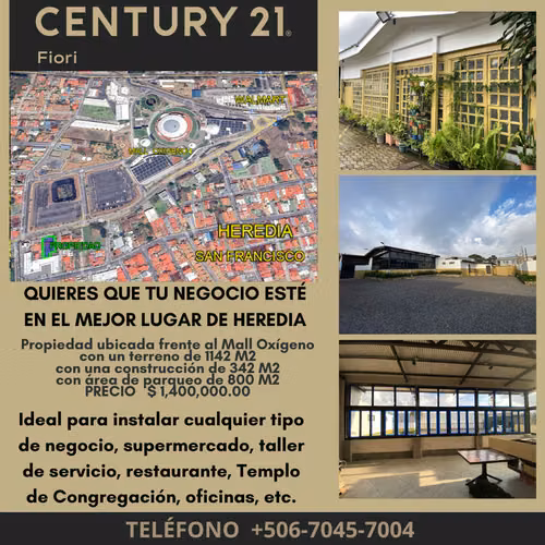 Venta de propiedad comercial en San Francisco de Heredia