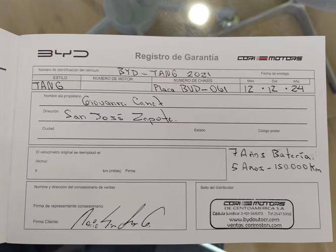 BYD TANG GS 2021 AUTOMATICO 7 AÑOS GARANTIA BATERIA RECIBO